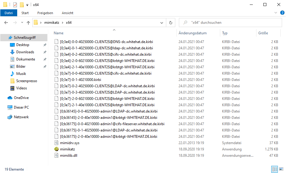 mimikatz .kirbi Dateien