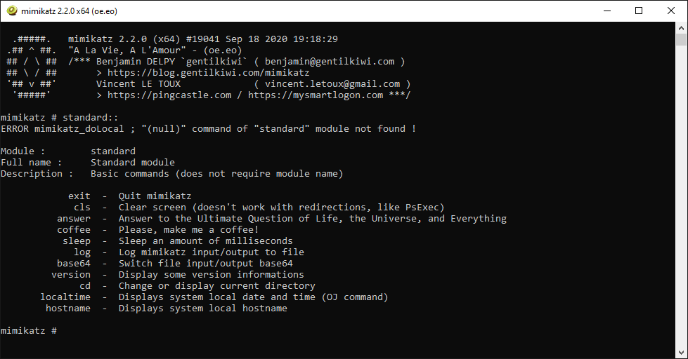 mimikatz Standard Module